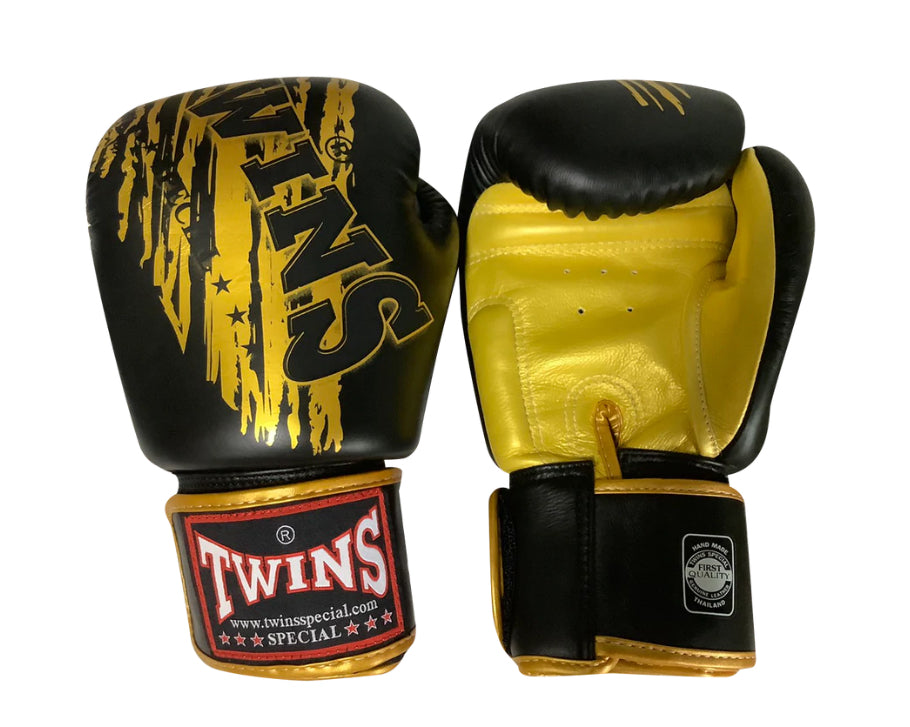 泰拳拳套 Thai Boxing Gloves : Twins FBGVL3-TW3 GOLD/BLACK