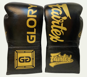 泰拳拳套 Thai Boxing Gloves : Fairtex BGLG1 GLORY Lace Up Black