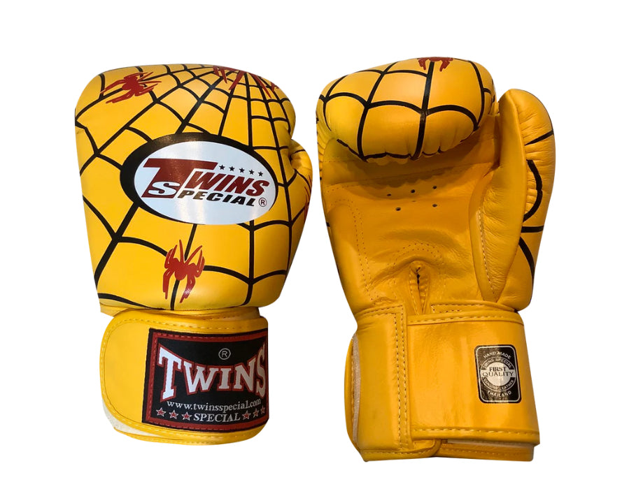 泰拳拳套 Thai Boxing Gloves : Twins Special BOXING FBGVL3-8 SPIDER YELLOW