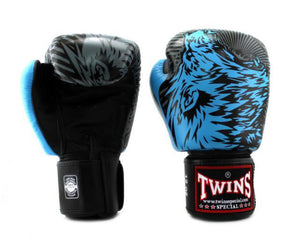 泰拳拳套 Thai Boxing Gloves : Twins Special FBGVL3-50 LIGHT BLUE/BLACK