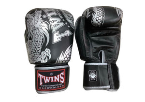 泰拳拳套 Thai Boxing Gloves : Twins FBGVL3-49 SILVER/BLACK