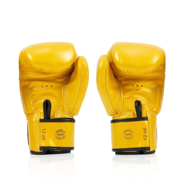 泰拳拳套 Thai Boxing Gloves : Fairtex BGV19 Gold Deluxe Tight-Fit