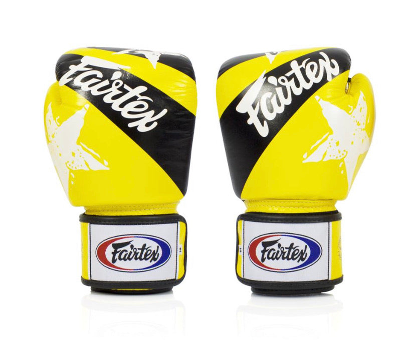 泰拳拳套 Thai Boxing Gloves : Fairtex BGV1 "National Print" Yellow