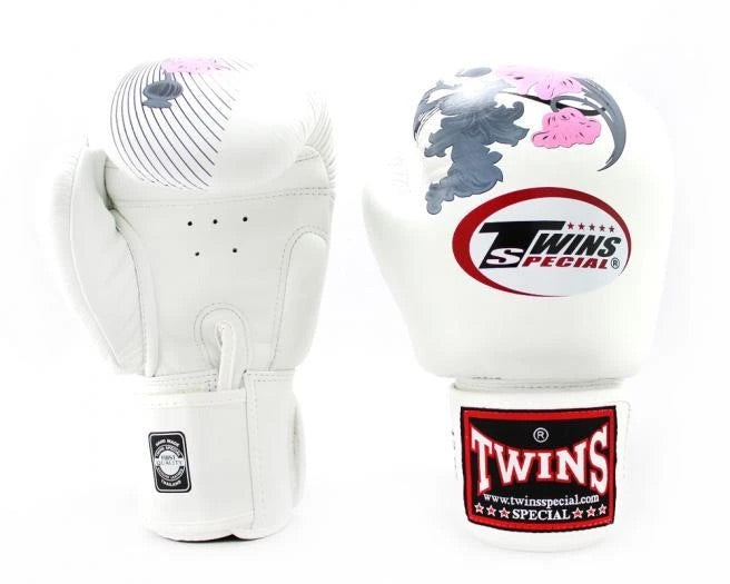 泰拳拳套 Thai Boxing Gloves : TWINS FBGVL-3 13 WHITE PINK