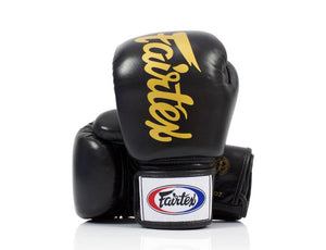 泰拳拳套 Thai Boxing Gloves : Fairtex BGV19 Black Deluxe Tight-Fit