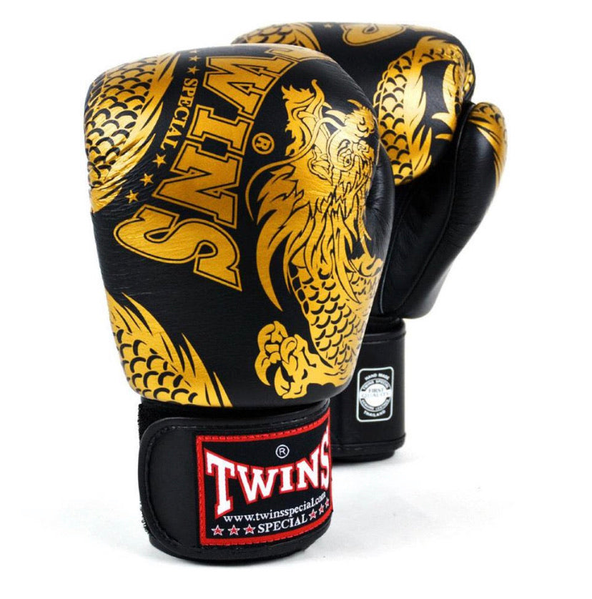 泰拳拳套 Thai Boxing Gloves : TWINS SPECIAL FBGVL3-49 GOLD/BLACK