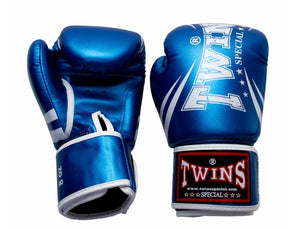 泰拳拳套 Thai Boxing Gloves :TWINS SPECIAL FBGVS3-TW6 METALLIC BLUE