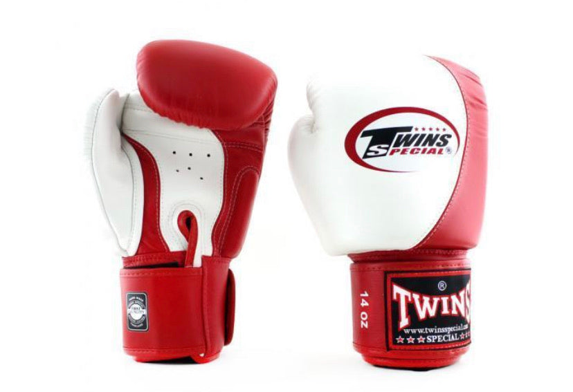 泰拳拳套 Thai Boxing Gloves : TWINS SPECIAL BGVL8 WHITE/RED