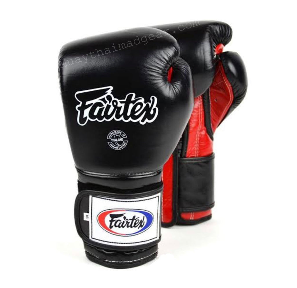 泰拳拳套 Thai boxing gloves Fairtex Boxing Gloves BGV9 Black Red